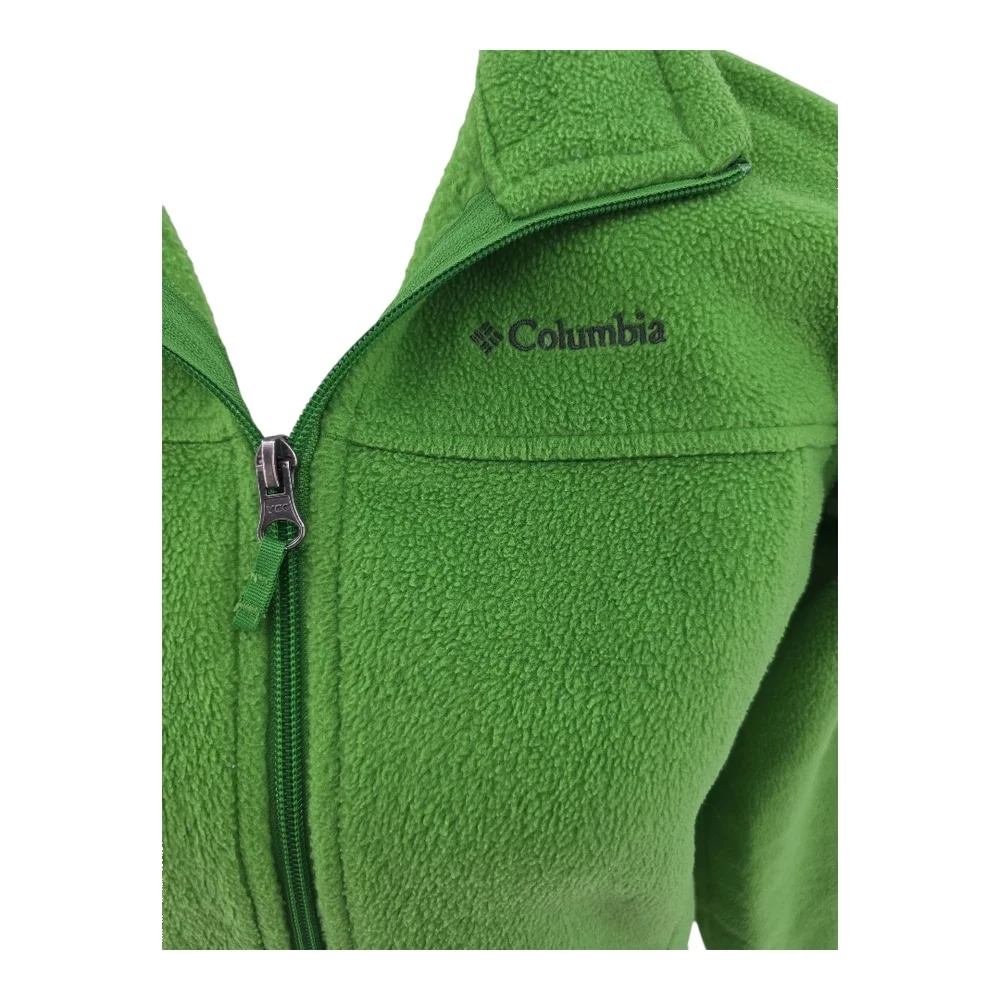 Columbia Green Fleece Jacket Girls Size Large Full Zip Front Zip Pockets